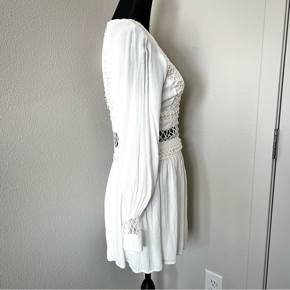 EXC • Free People I Think I Love You Mini Dress in White • - Picture 9 of 12